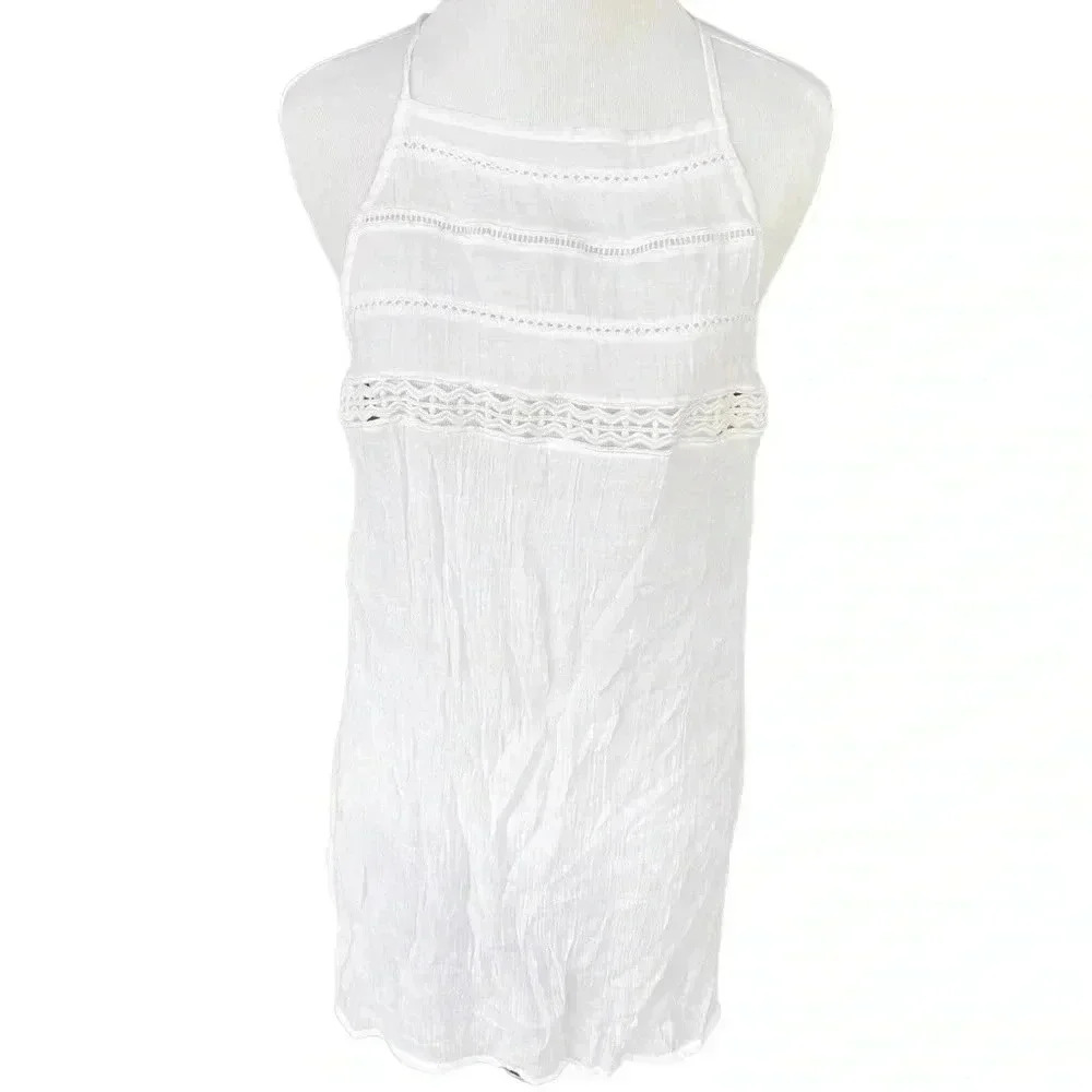 Swim Suit Cover Up Tunic with Adjustable Straps in White